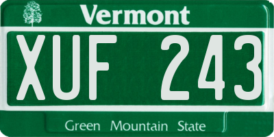 VT license plate XUF243