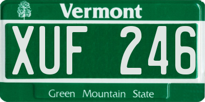 VT license plate XUF246