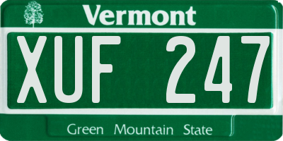 VT license plate XUF247