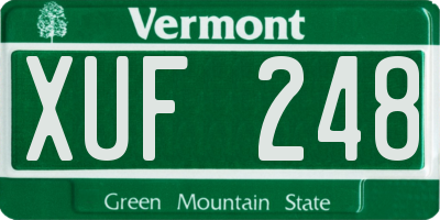 VT license plate XUF248