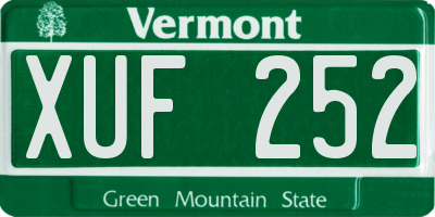 VT license plate XUF252