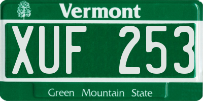 VT license plate XUF253