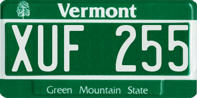 VT license plate XUF255