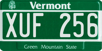 VT license plate XUF256