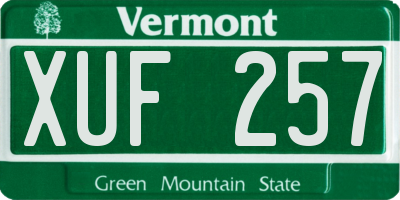 VT license plate XUF257