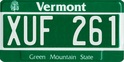 VT license plate XUF261