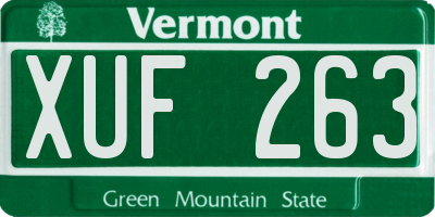 VT license plate XUF263