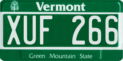 VT license plate XUF266
