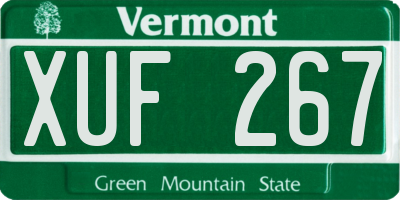 VT license plate XUF267