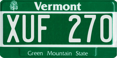 VT license plate XUF270