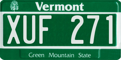 VT license plate XUF271
