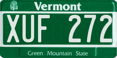 VT license plate XUF272