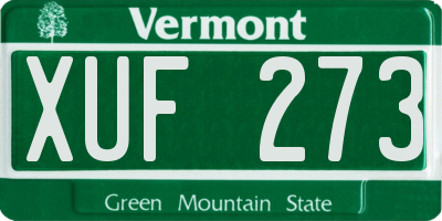 VT license plate XUF273
