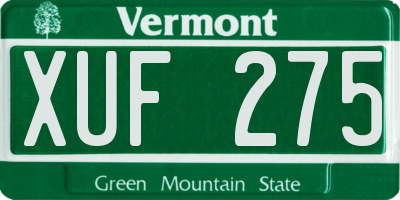 VT license plate XUF275