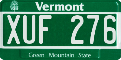 VT license plate XUF276