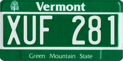 VT license plate XUF281