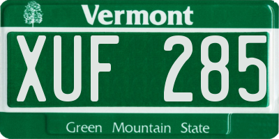 VT license plate XUF285