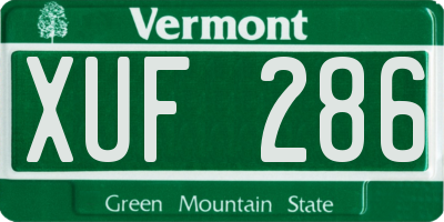 VT license plate XUF286