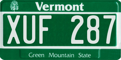 VT license plate XUF287