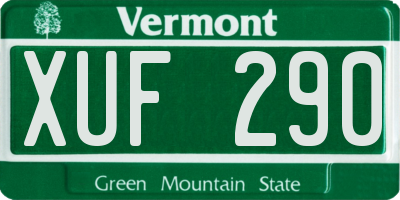 VT license plate XUF290