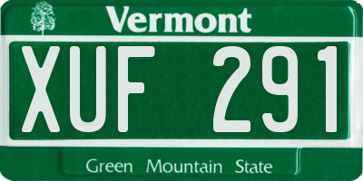 VT license plate XUF291
