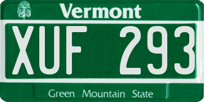 VT license plate XUF293
