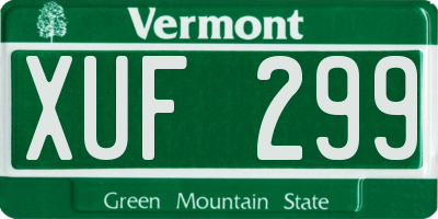 VT license plate XUF299
