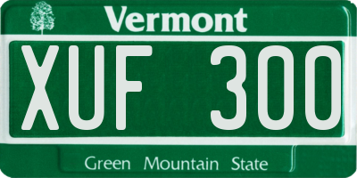 VT license plate XUF300