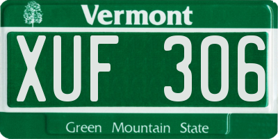 VT license plate XUF306
