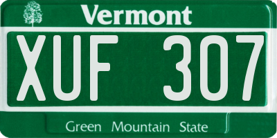 VT license plate XUF307