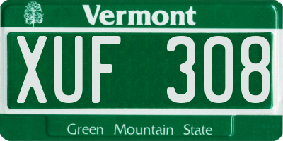 VT license plate XUF308