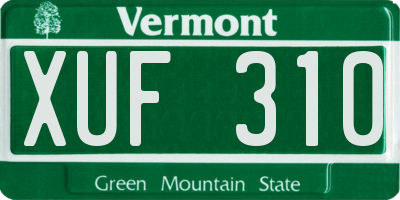 VT license plate XUF310