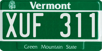 VT license plate XUF311