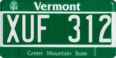 VT license plate XUF312