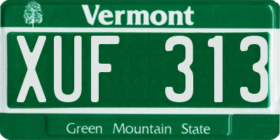 VT license plate XUF313