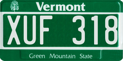 VT license plate XUF318