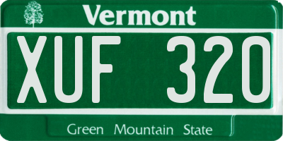 VT license plate XUF320