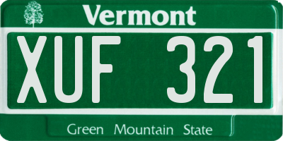 VT license plate XUF321
