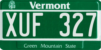 VT license plate XUF327