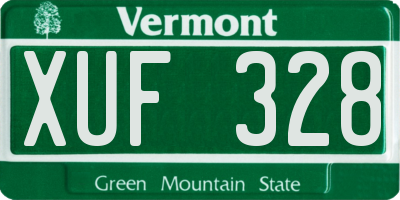 VT license plate XUF328