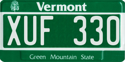 VT license plate XUF330