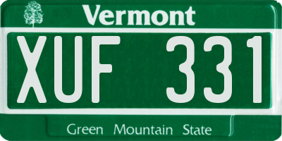 VT license plate XUF331
