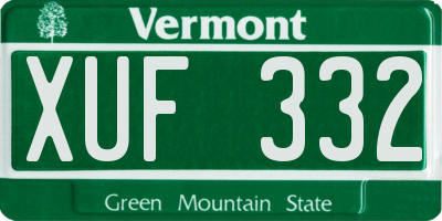 VT license plate XUF332