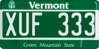VT license plate XUF333