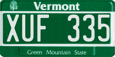 VT license plate XUF335