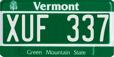 VT license plate XUF337
