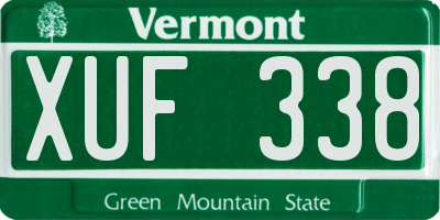 VT license plate XUF338