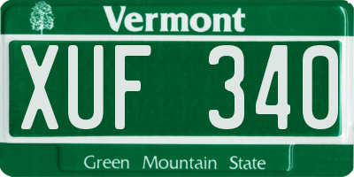 VT license plate XUF340