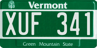 VT license plate XUF341