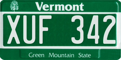 VT license plate XUF342
